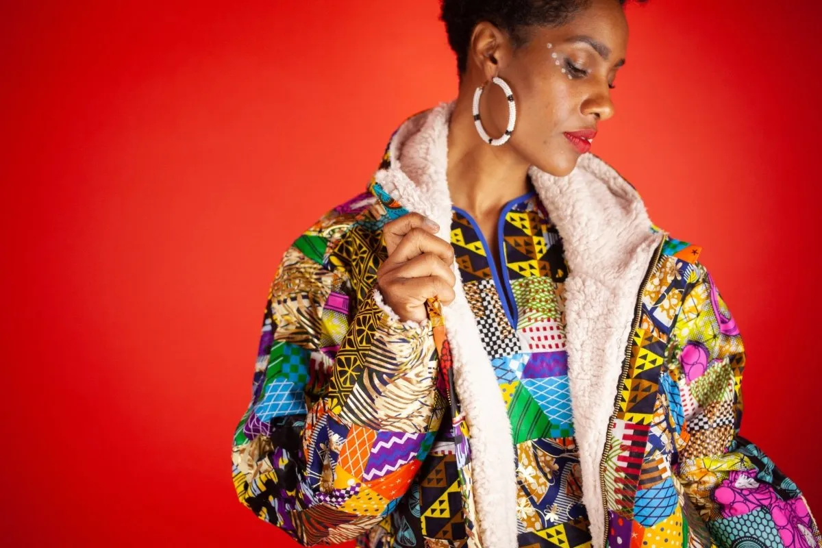 African Winter Coat In Crazy Patchwork