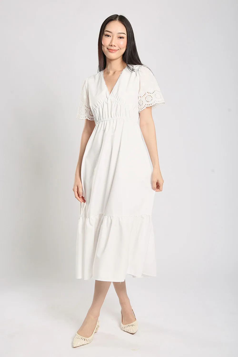 Alai Midaxi Dress in White