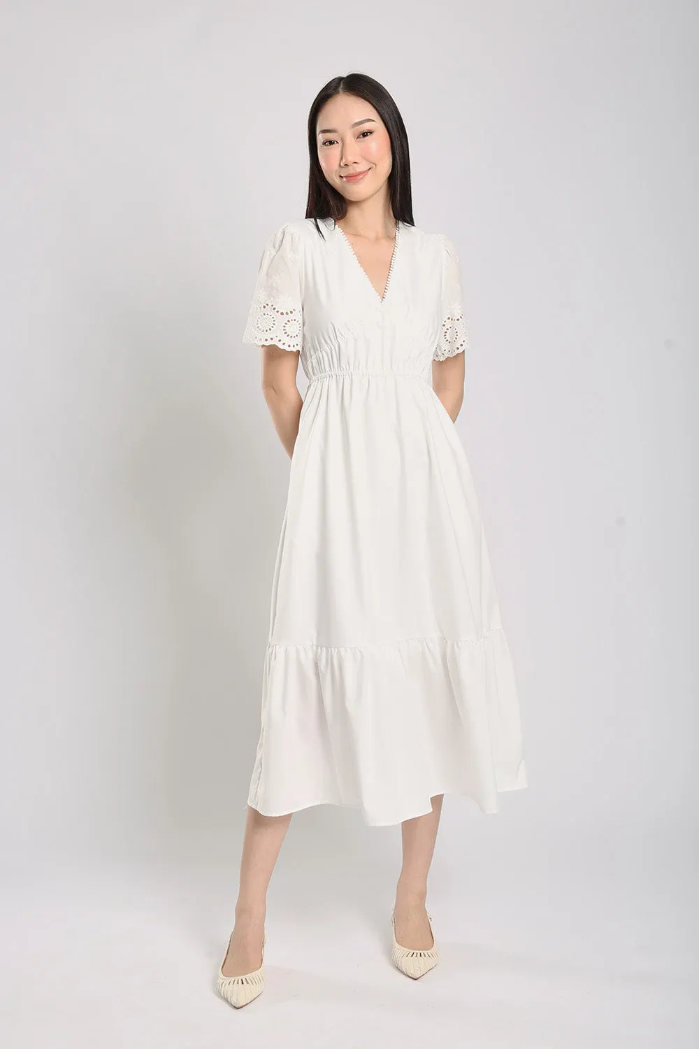 Alai Midaxi Dress in White