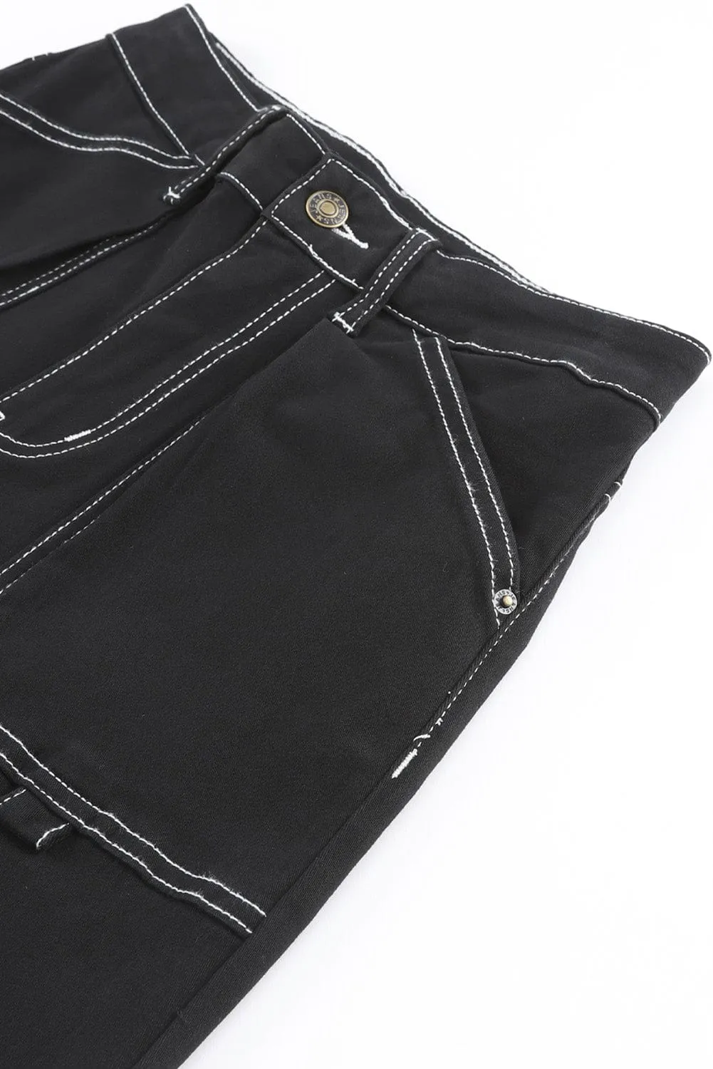 Black Cargo Pants with Multiple Pockets