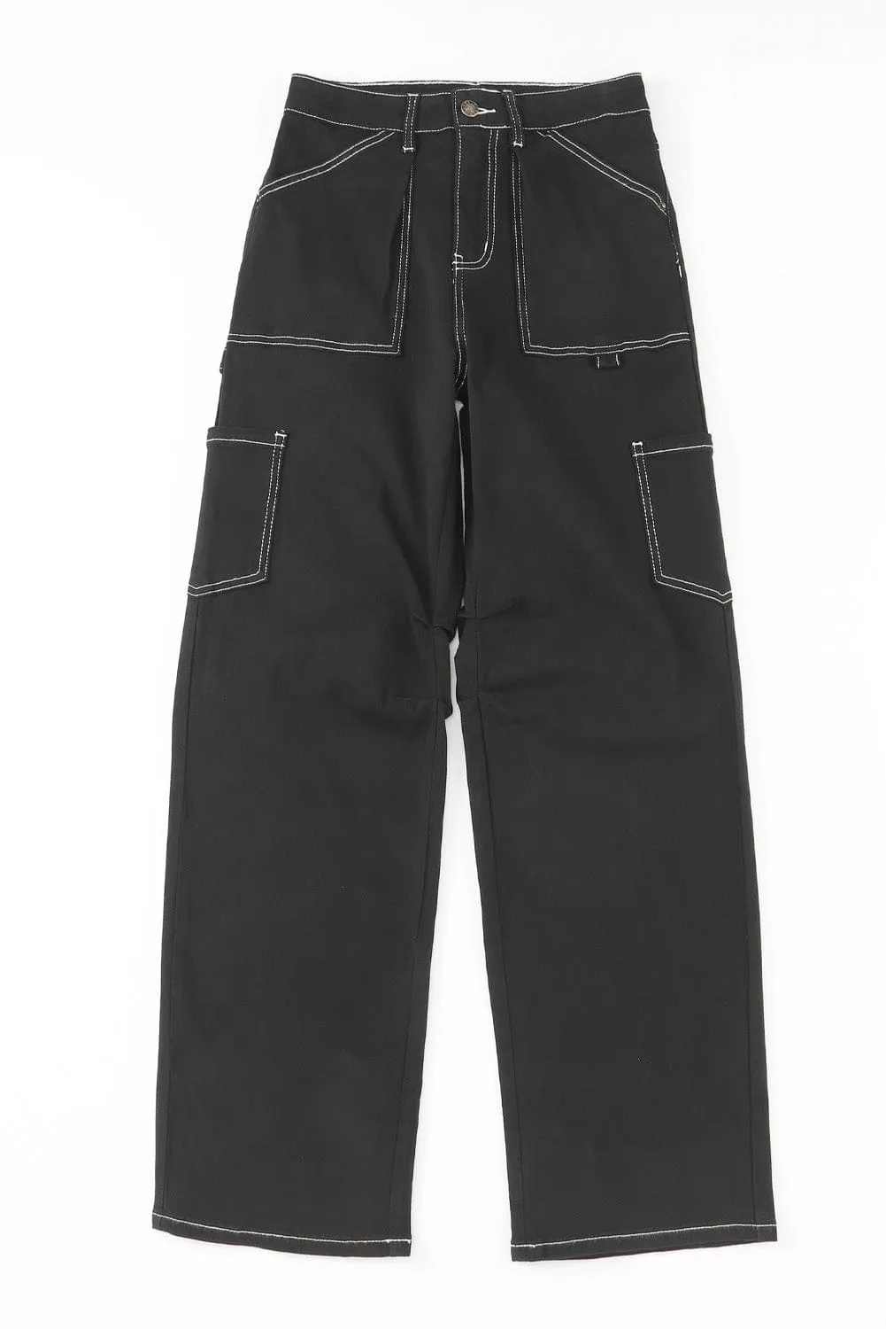 Black Cargo Pants with Multiple Pockets