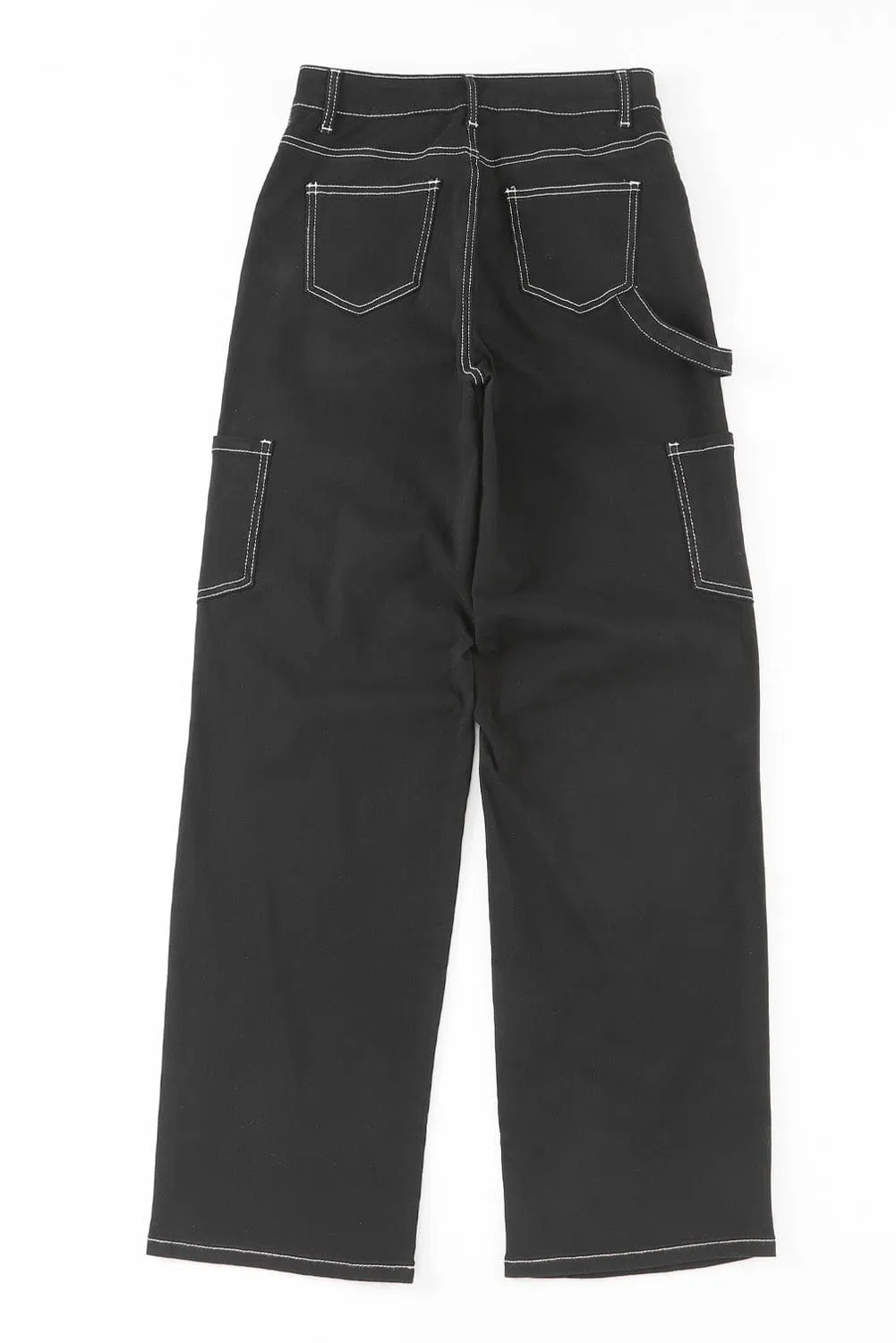 Black Cargo Pants with Multiple Pockets