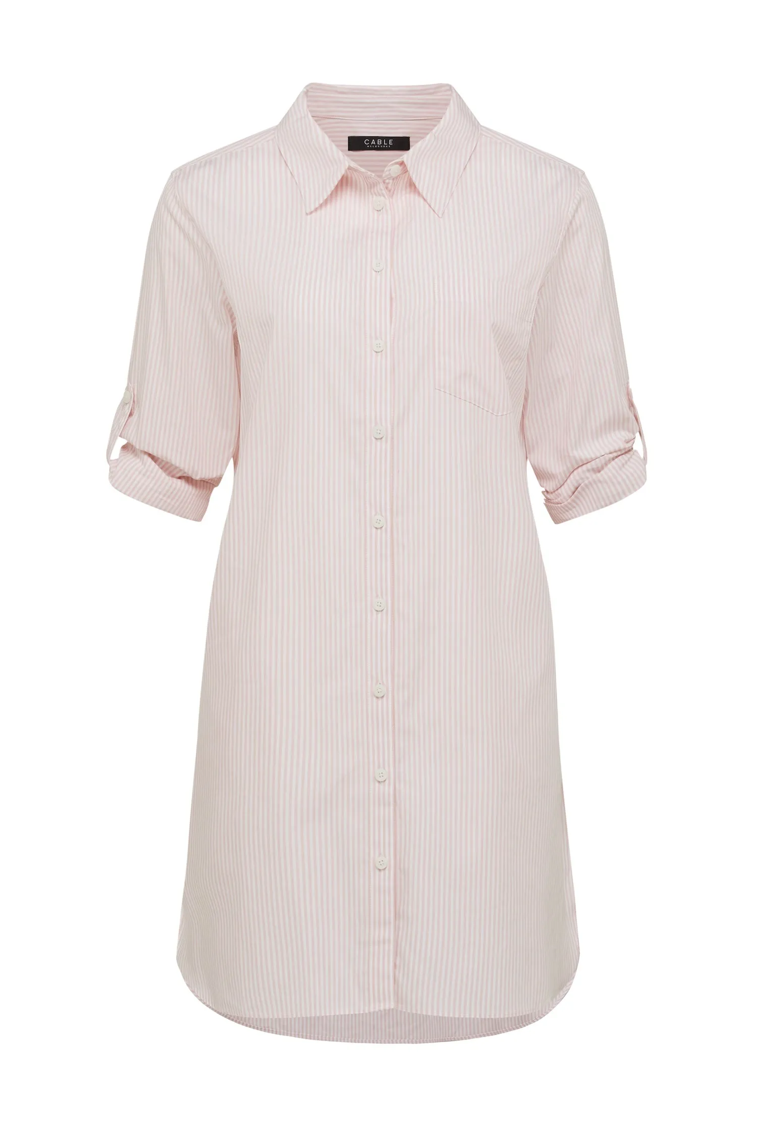 Cable Tomboy Shirt - Pink Stripe