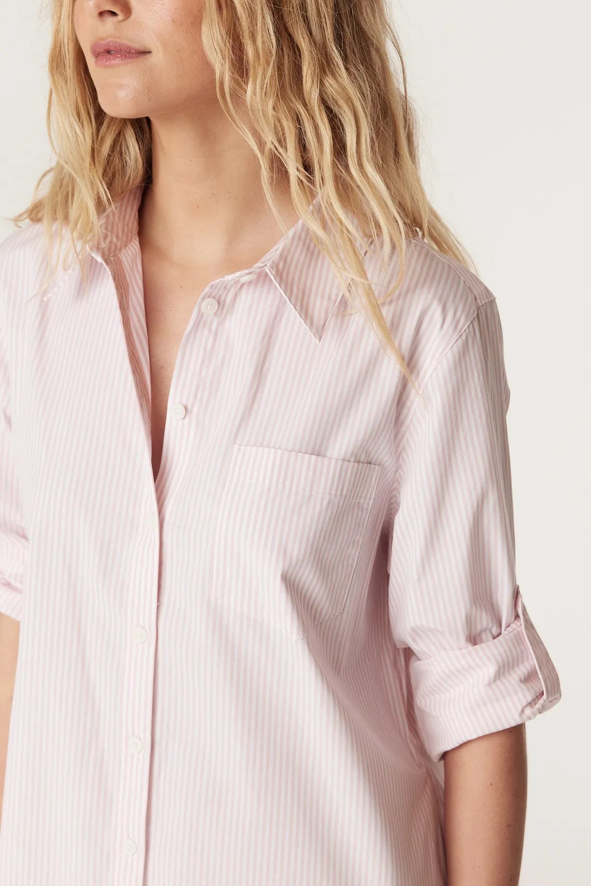 Cable Tomboy Shirt - Pink Stripe