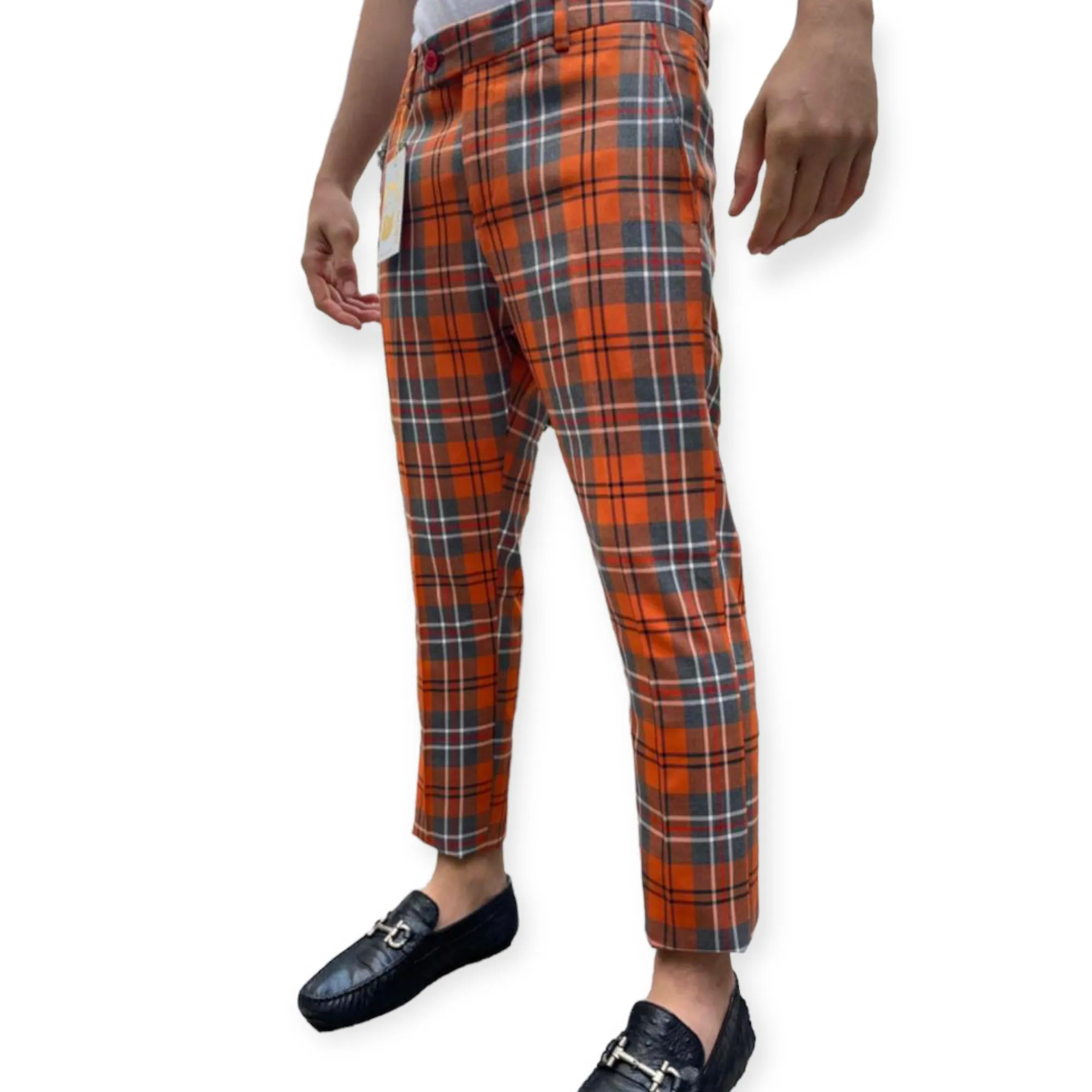 DJ PLUS: Plaid Skinny Dress Pants ON46