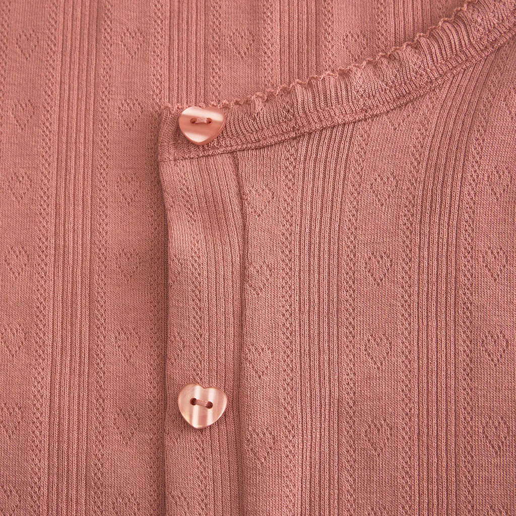 Dusty Rose Women's Pointelle Cardigan