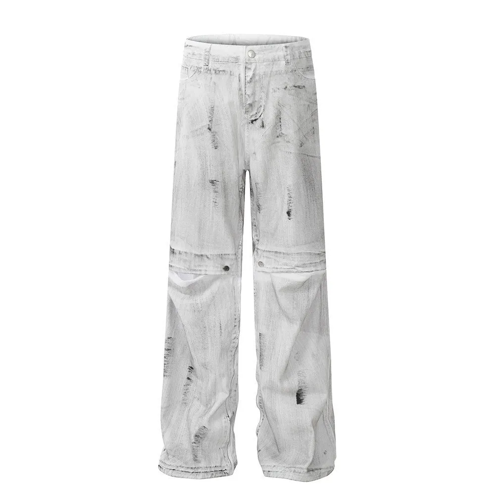 Fashion Personality Painting Splash-ink Jeans Men