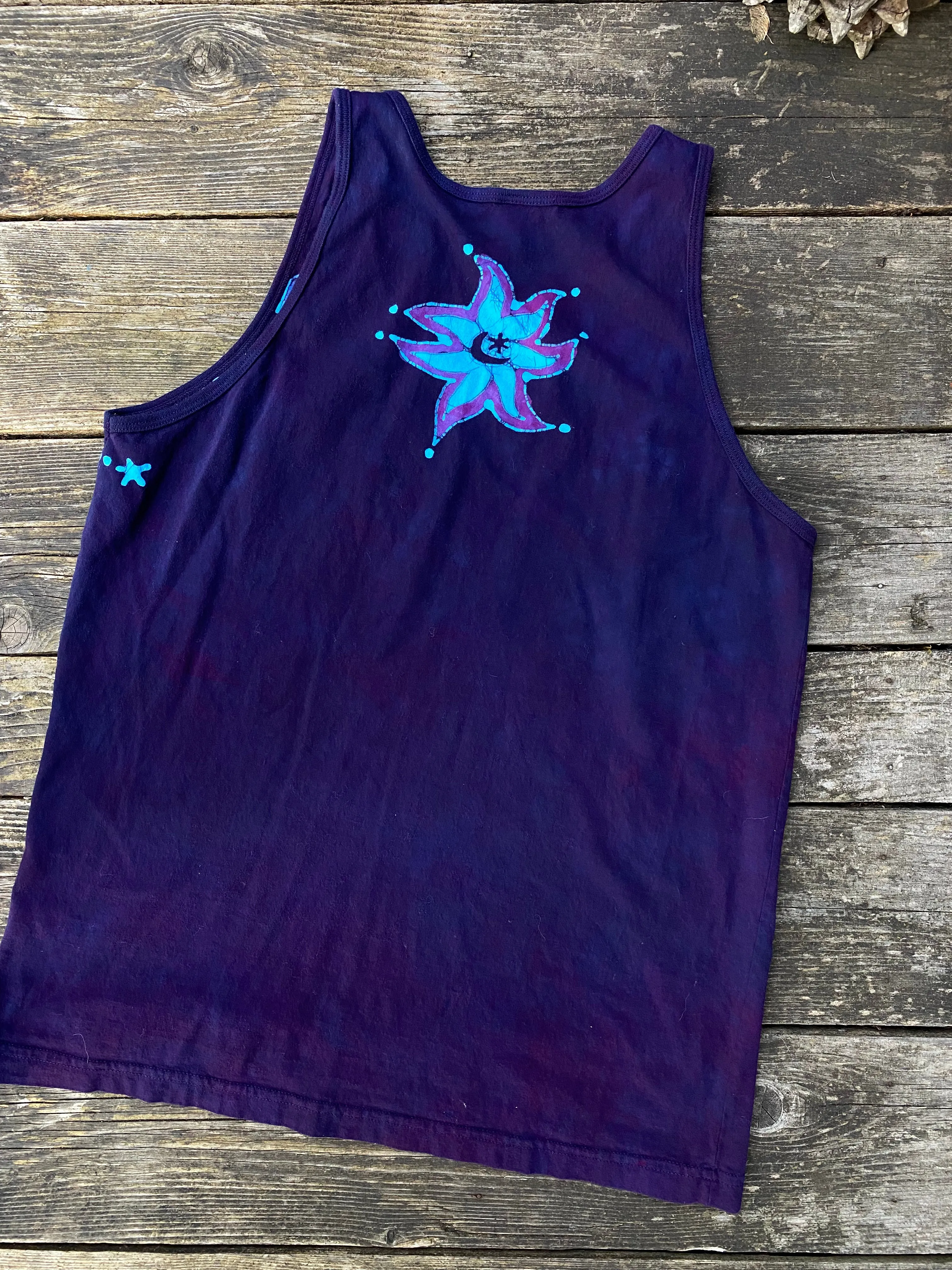 For Chris - Midnight Purple and Turquoise Moonbeams Tank Top