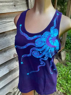 For Chris - Midnight Purple and Turquoise Moonbeams Tank Top