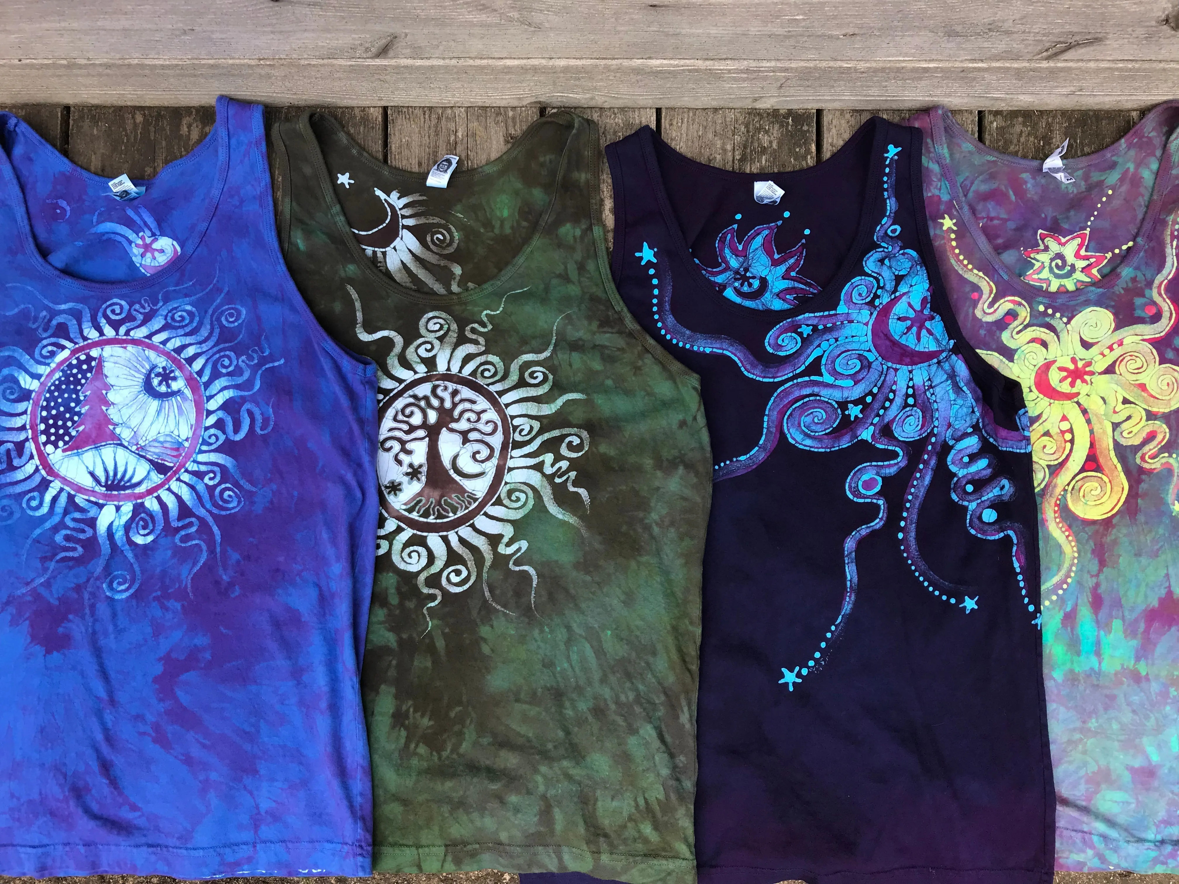 For Chris - Midnight Purple and Turquoise Moonbeams Tank Top