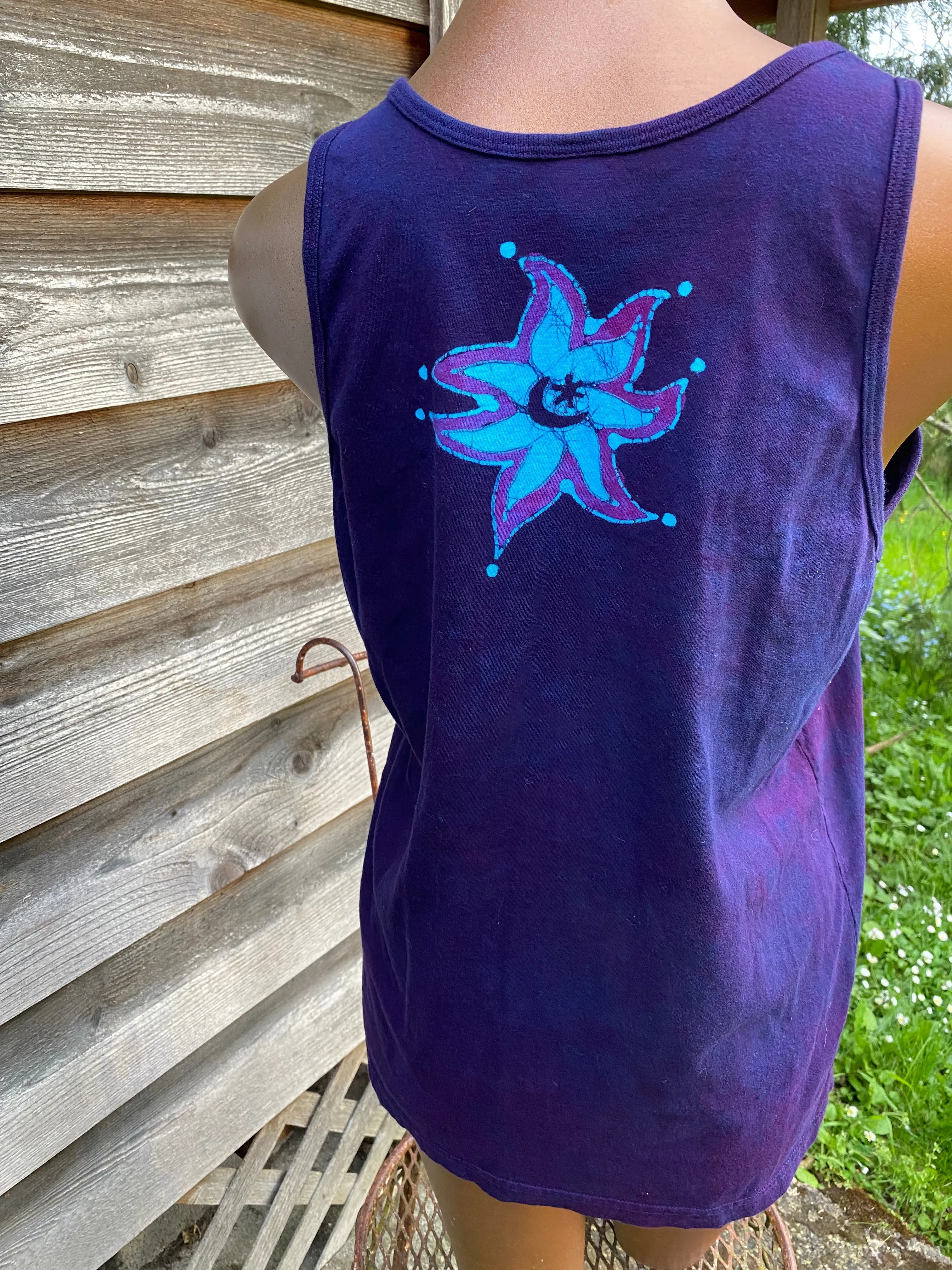 For Chris - Midnight Purple and Turquoise Moonbeams Tank Top