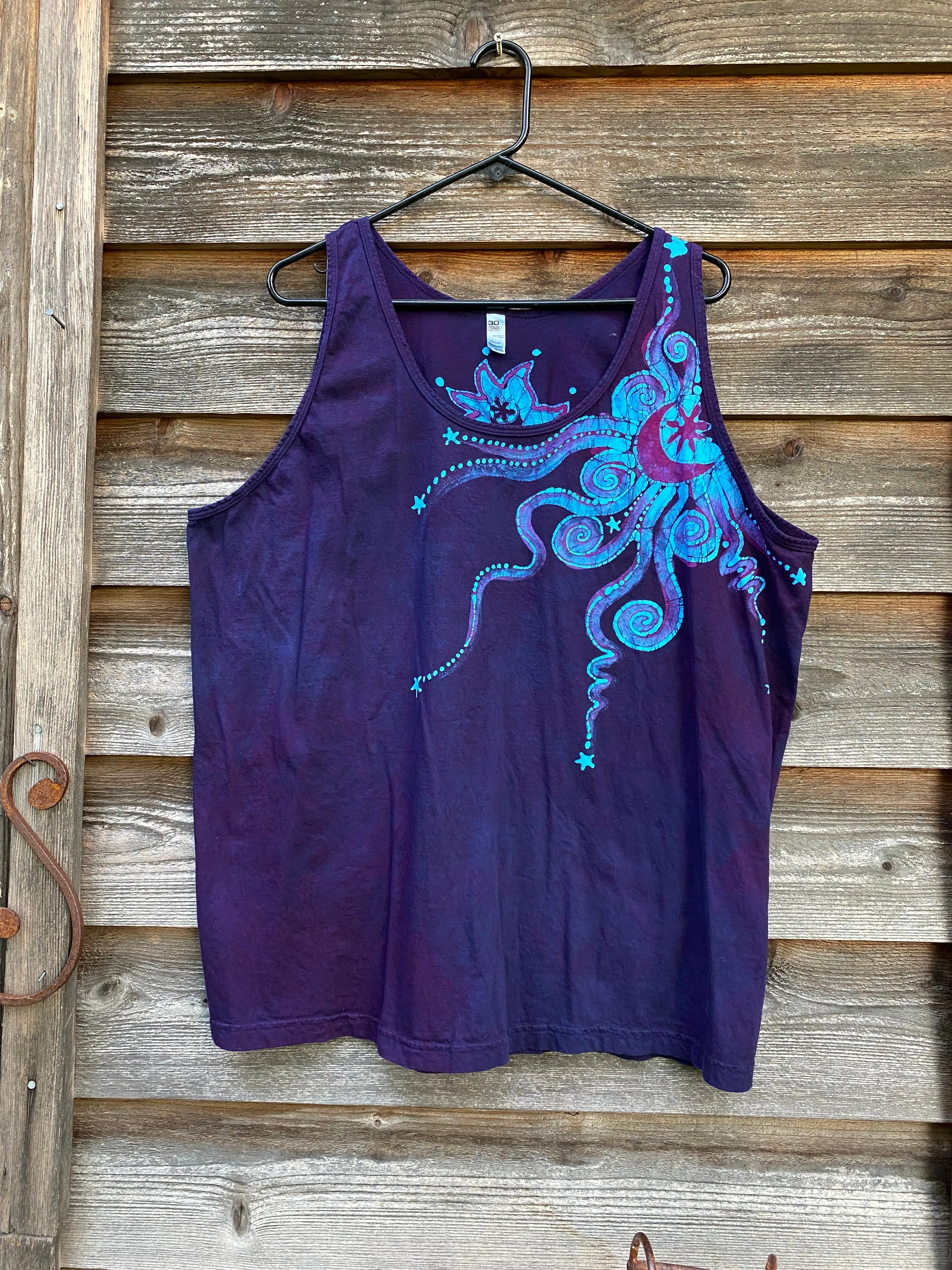 For Chris - Midnight Purple and Turquoise Moonbeams Tank Top