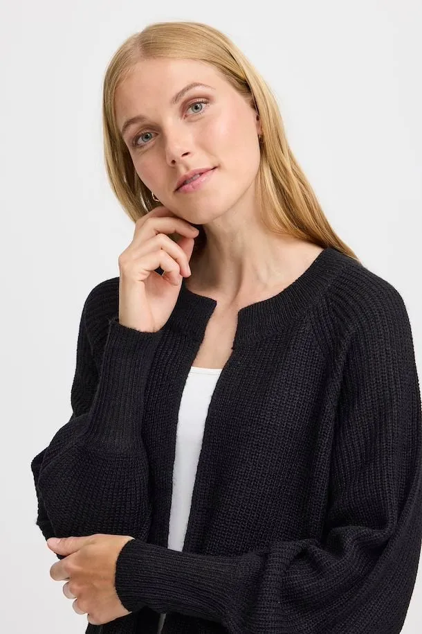 Fransa Eretta Cardigan in Black