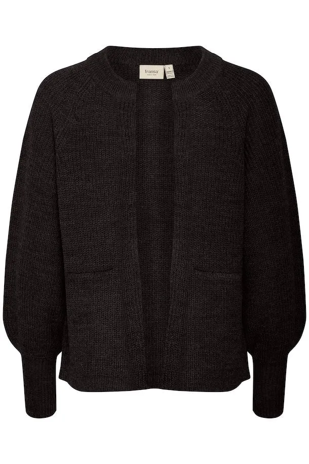 Fransa Eretta Cardigan in Black