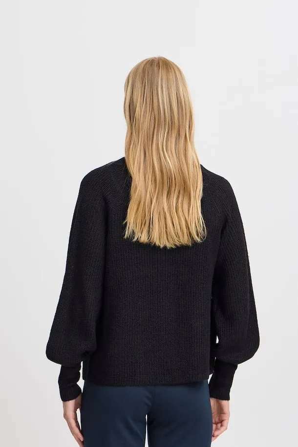 Fransa Eretta Cardigan in Black