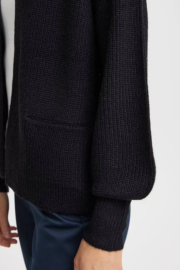 Fransa Eretta Cardigan in Black