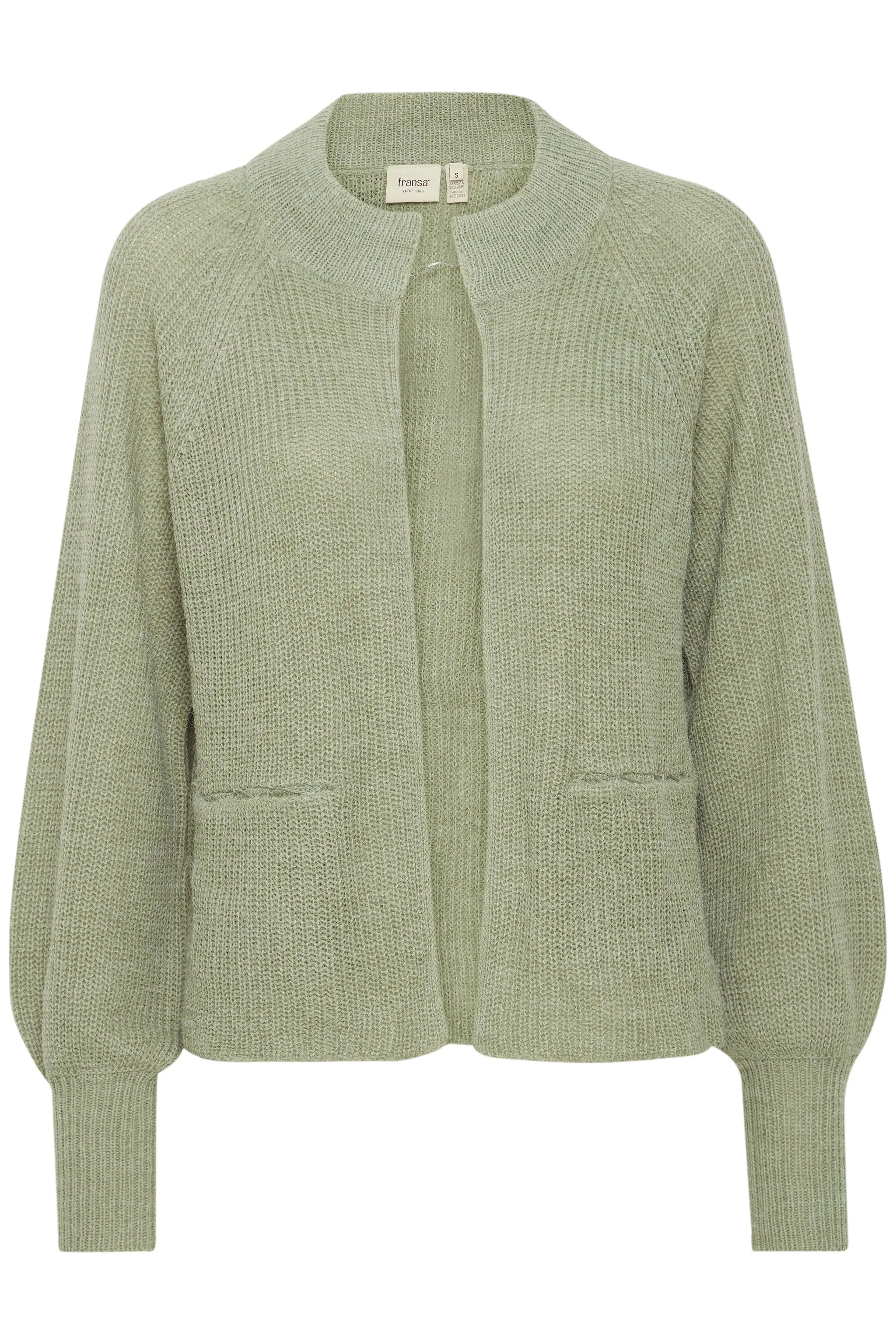 Fransa Eretta Cardigan in Green Bay Melange