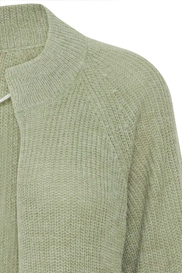 Fransa Eretta Cardigan in Green Bay Melange