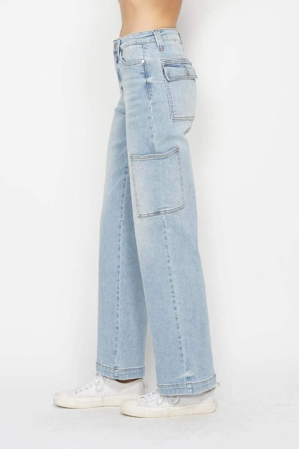 Judy Blue Full Size High Waist Straight Cargo Jeans