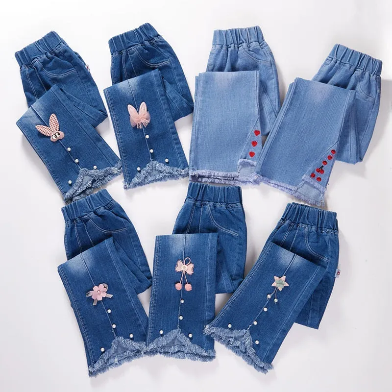 Kids Girls Denim Pants Kids Bell-bottoms Children Spring Autumn Clothing Casual Girls Jeans - GJN0164