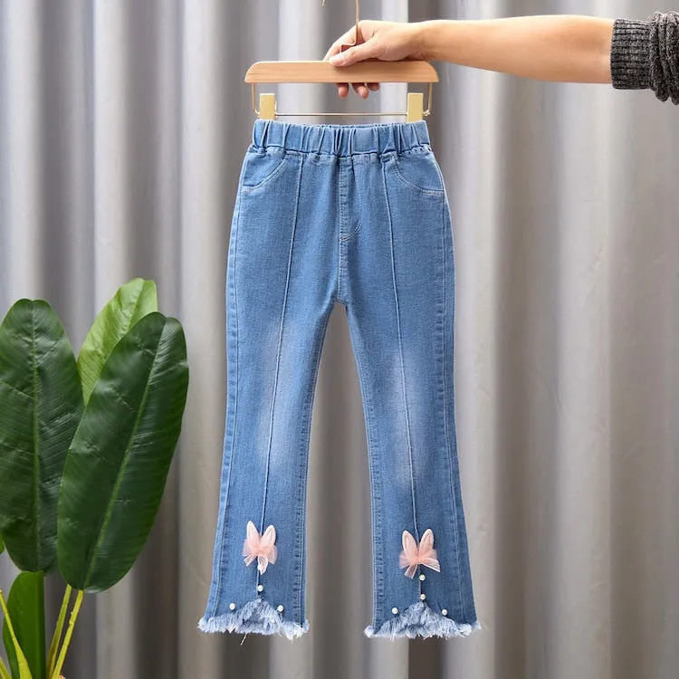 Kids Girls Denim Pants Kids Bell-bottoms Children Spring Autumn Clothing Casual Girls Jeans - GJN0164