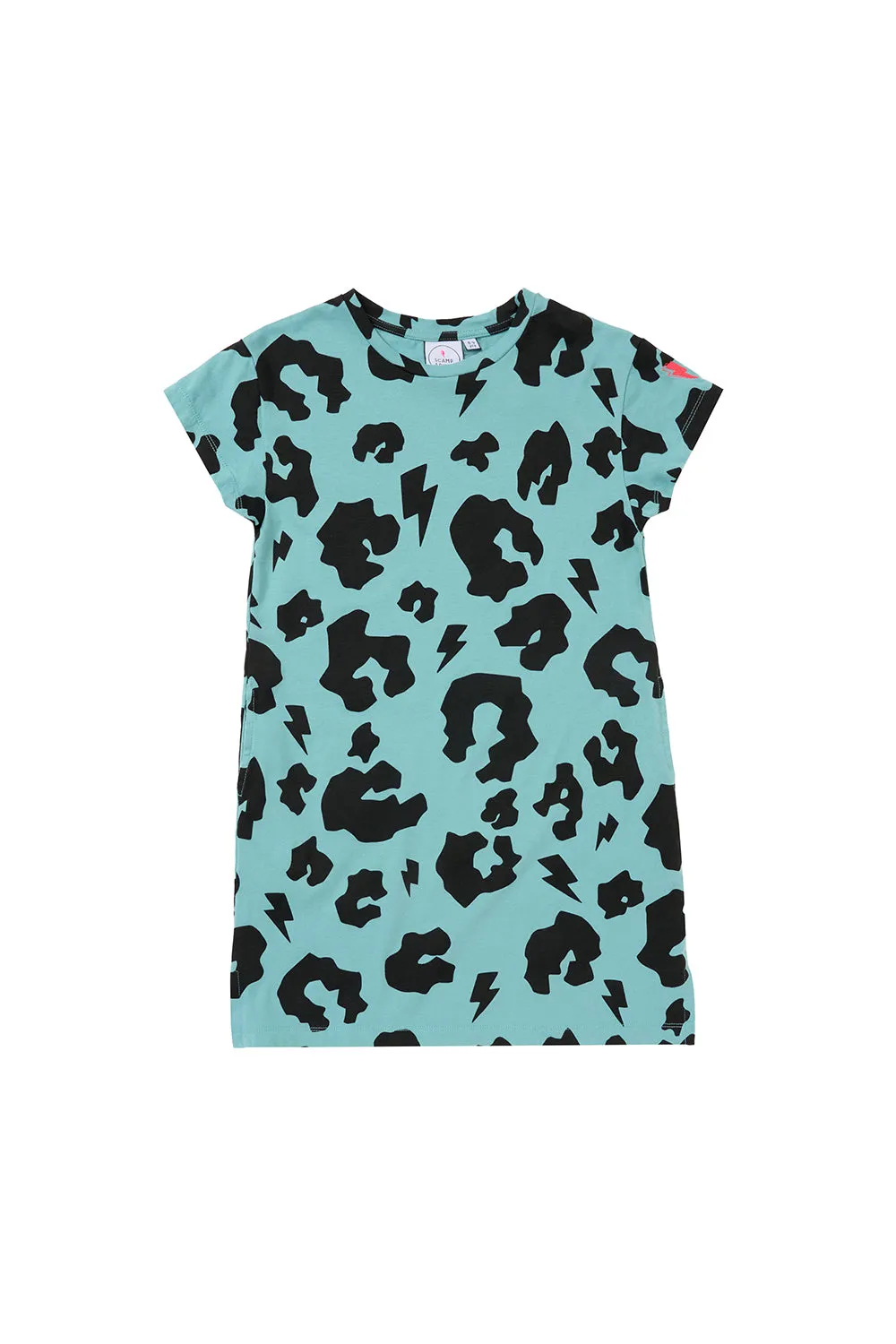 Kids Khaki with Black Leopard T-Shirt Dress