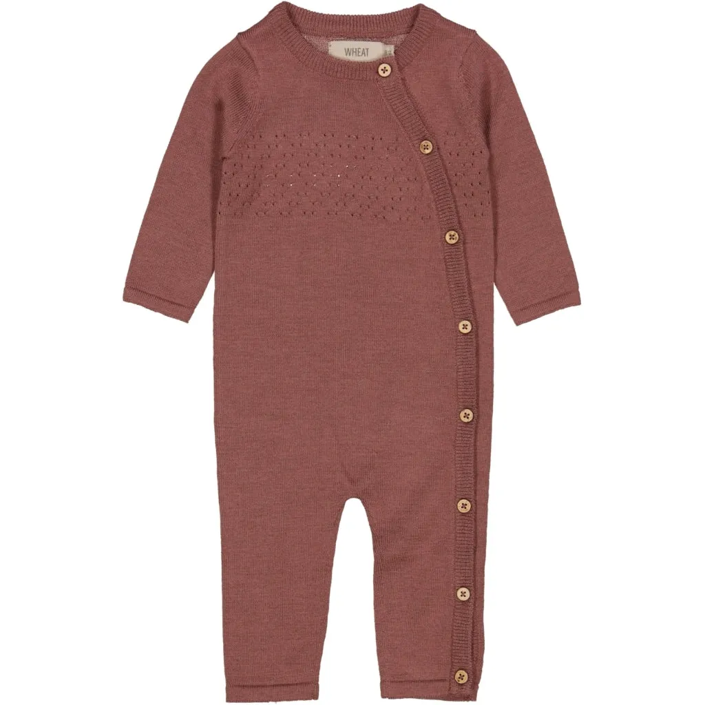 Knit jumpsuit Aden - rose brown