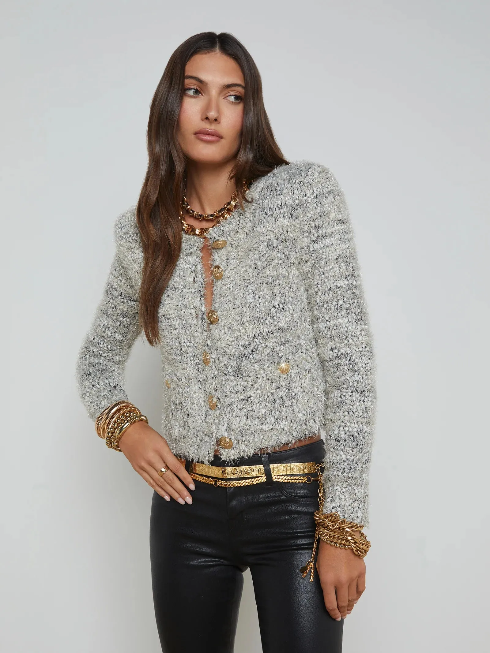 La80045 Confetti Knit Cardigan