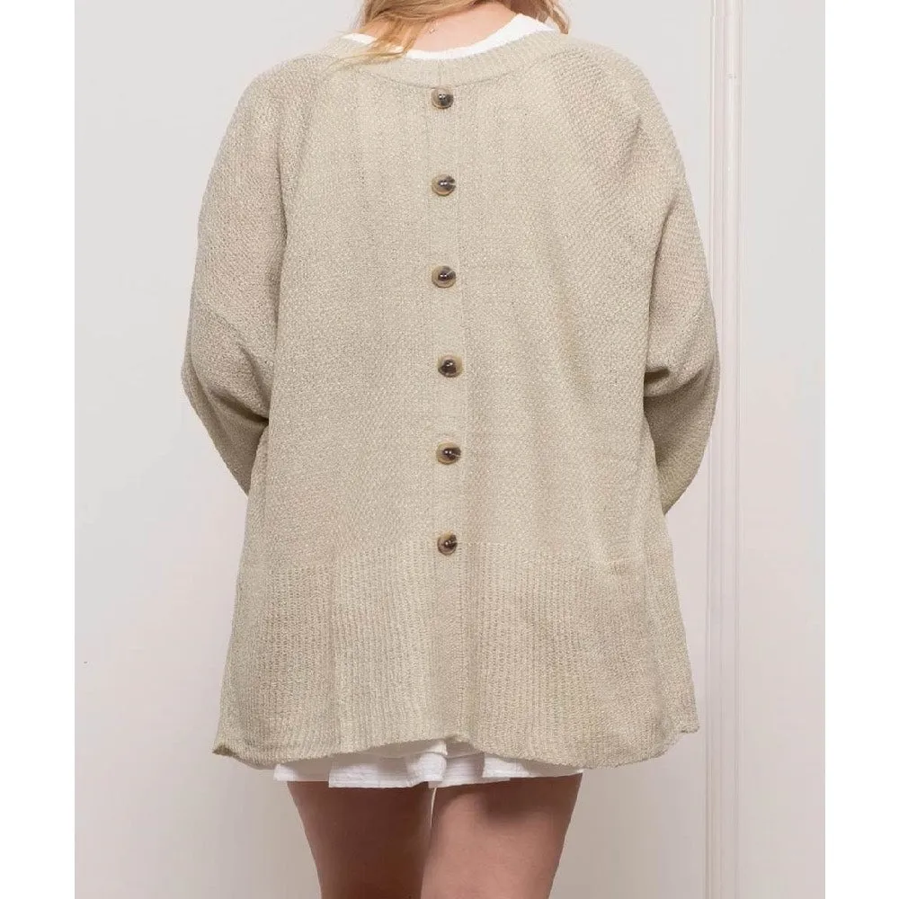 Lovely Back Button Cardigan