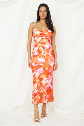 Luna Magic Midi Dress Orange