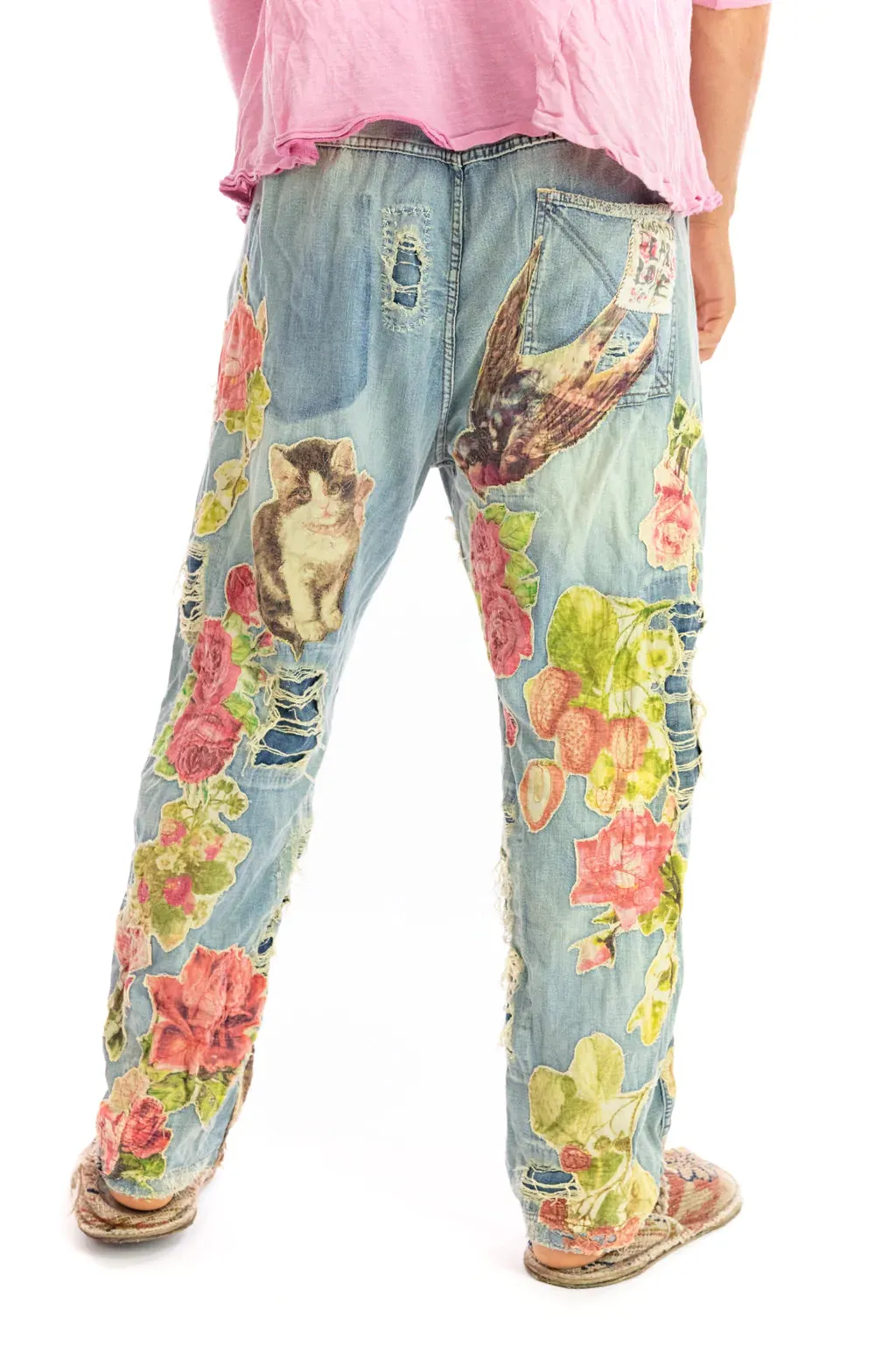 Magnolia Pearl Floral appliqué miner denims PANTS 371-WSHID