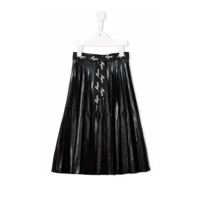 Monogram Belt Pleated Skirt