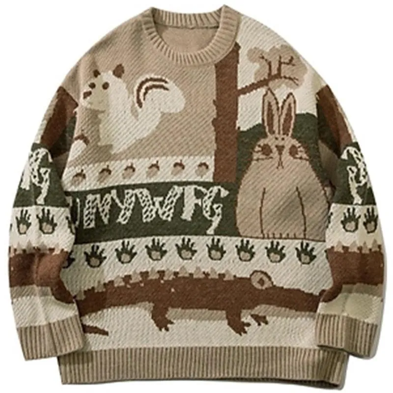 Nature Vintage Squirrel Cardigan Sweater - Embrace Woodland Elegance 🌿🐿️