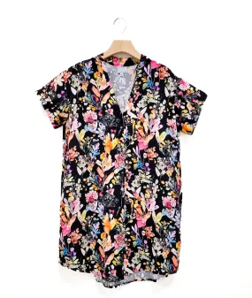 Niche - Rayon - Mila Dress - Black Watercolor Floral