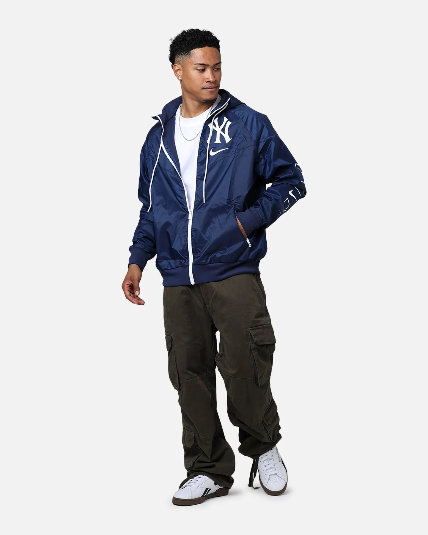 Nike New York Yankees Team Windrunner Jacket Midnight Navy/White