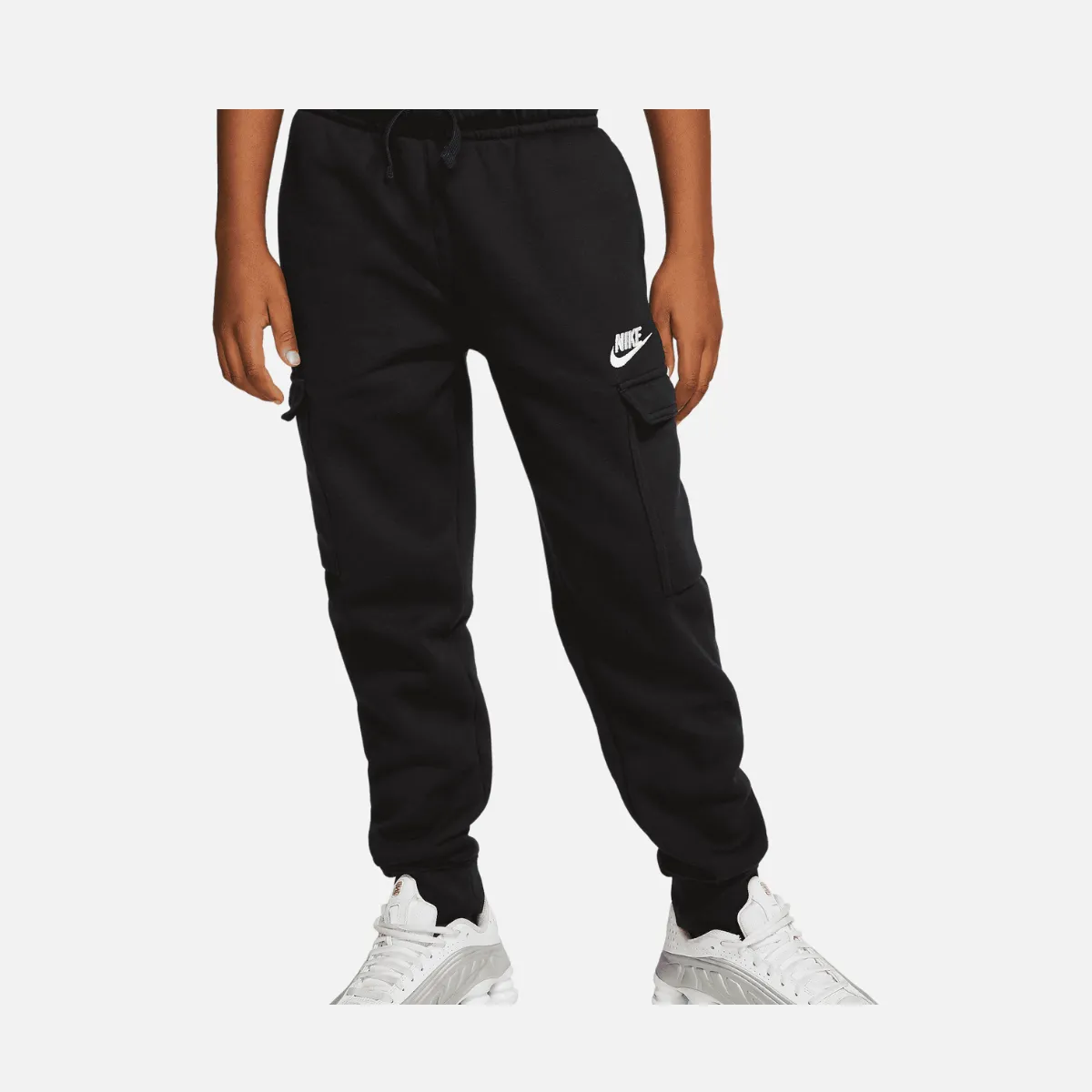 Nike Sportwear club Big Kids (Boys) Cargo Pants -Black/White