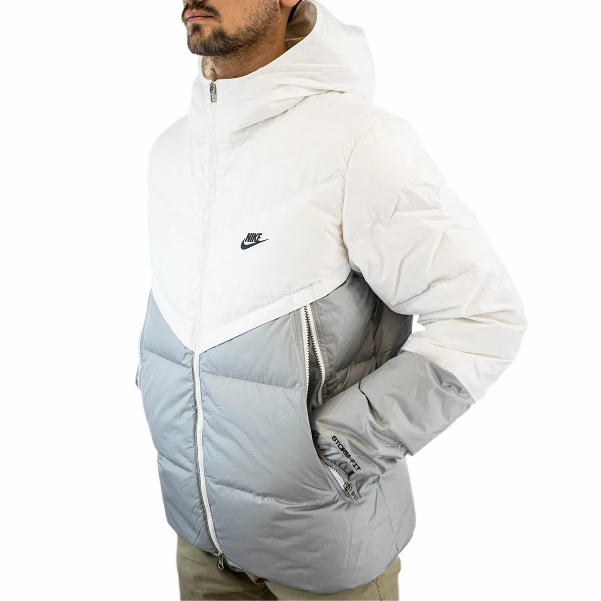 Nike Storm-Fit Windrunner Hooded Winter Jacke DD6795-100 - weiss-grau