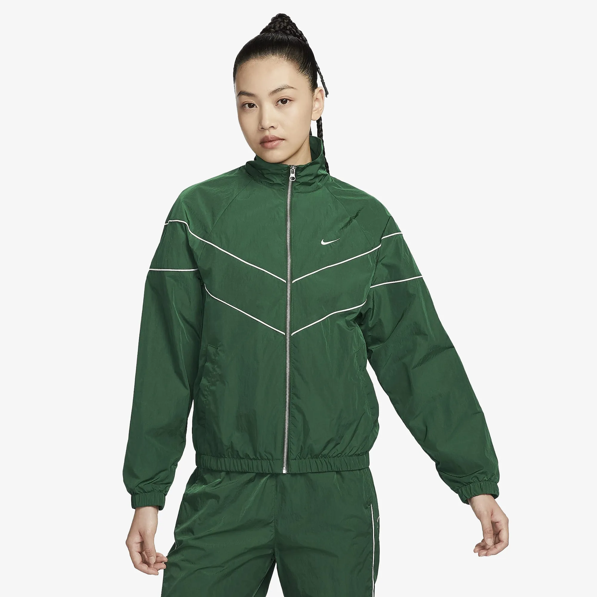 NIKE | WMN'S WINDRUNNER LOOSE UV WOVEN FULL-ZIP JACKET { GORGE GREEN/SAIL