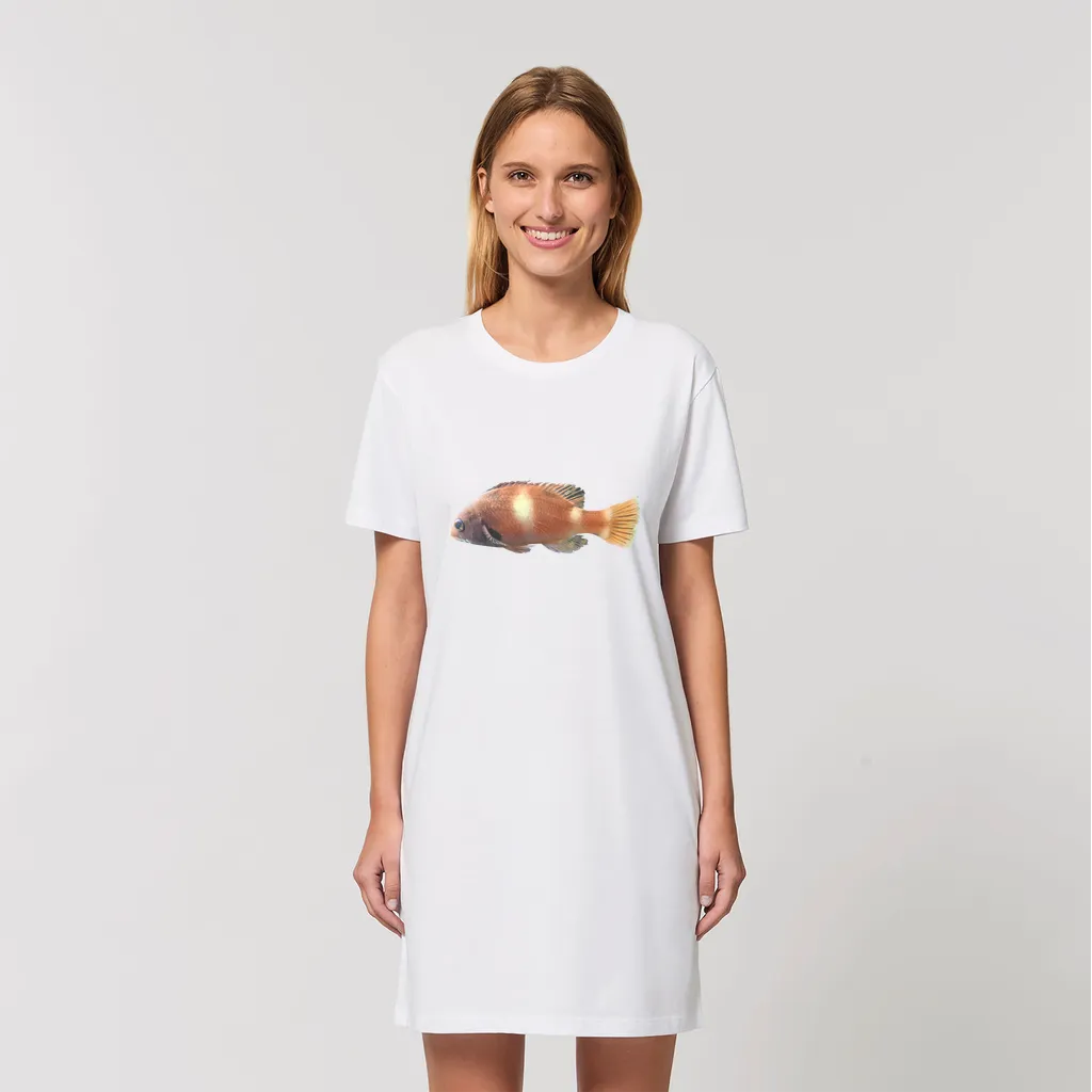 Orange Fish Organic T-Shirt Dress