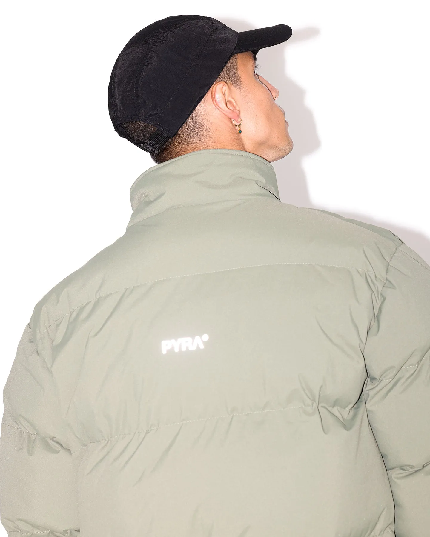 PYRA Padded Puffa Jacket Olive Green