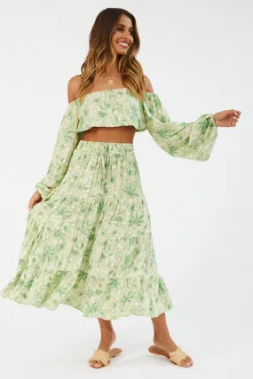 Right For Me Midi Skirt Green