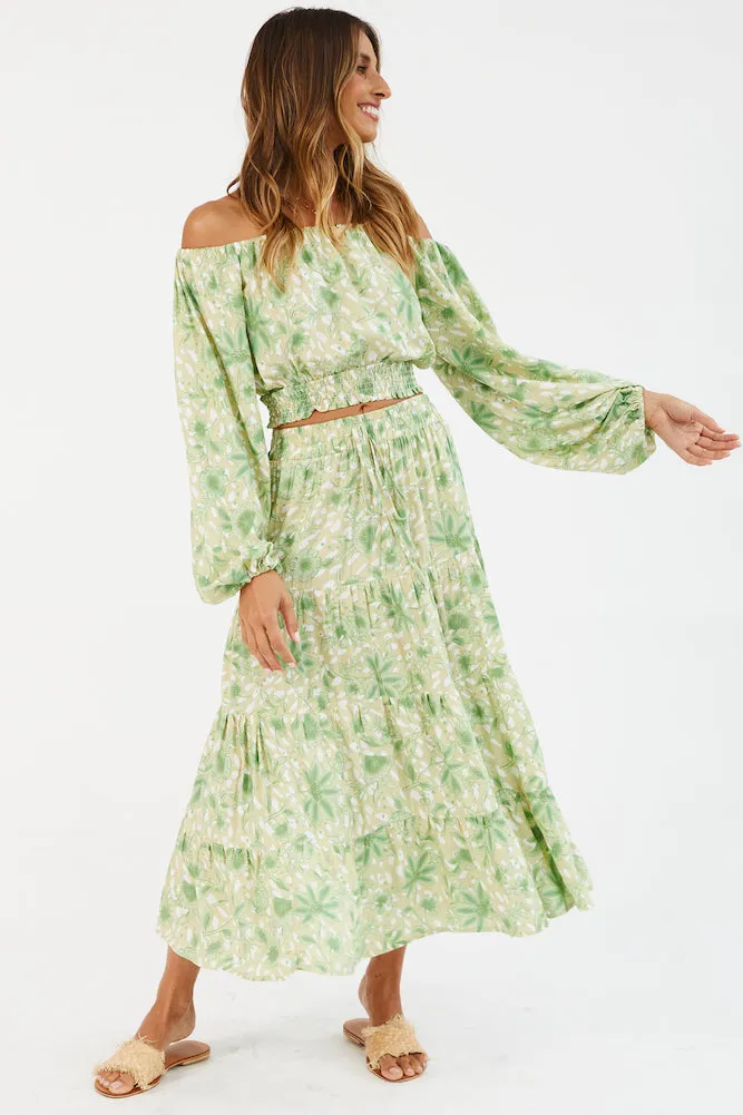 Right For Me Midi Skirt Green