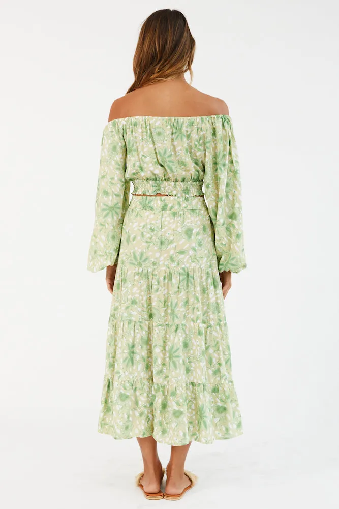 Right For Me Midi Skirt Green