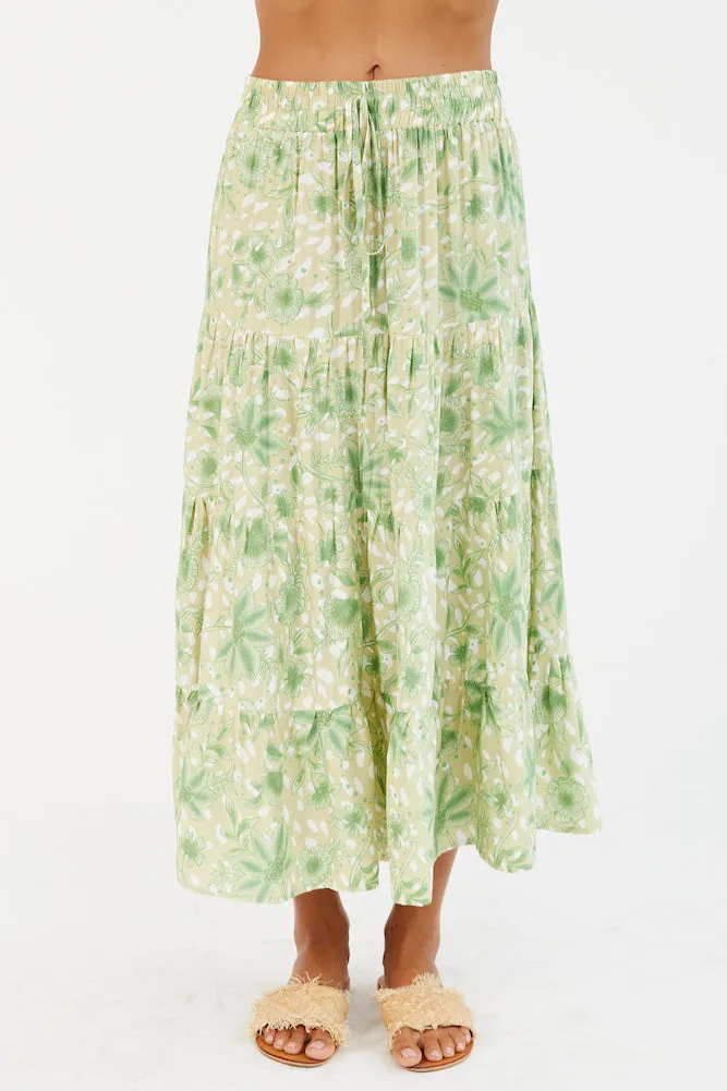 Right For Me Midi Skirt Green