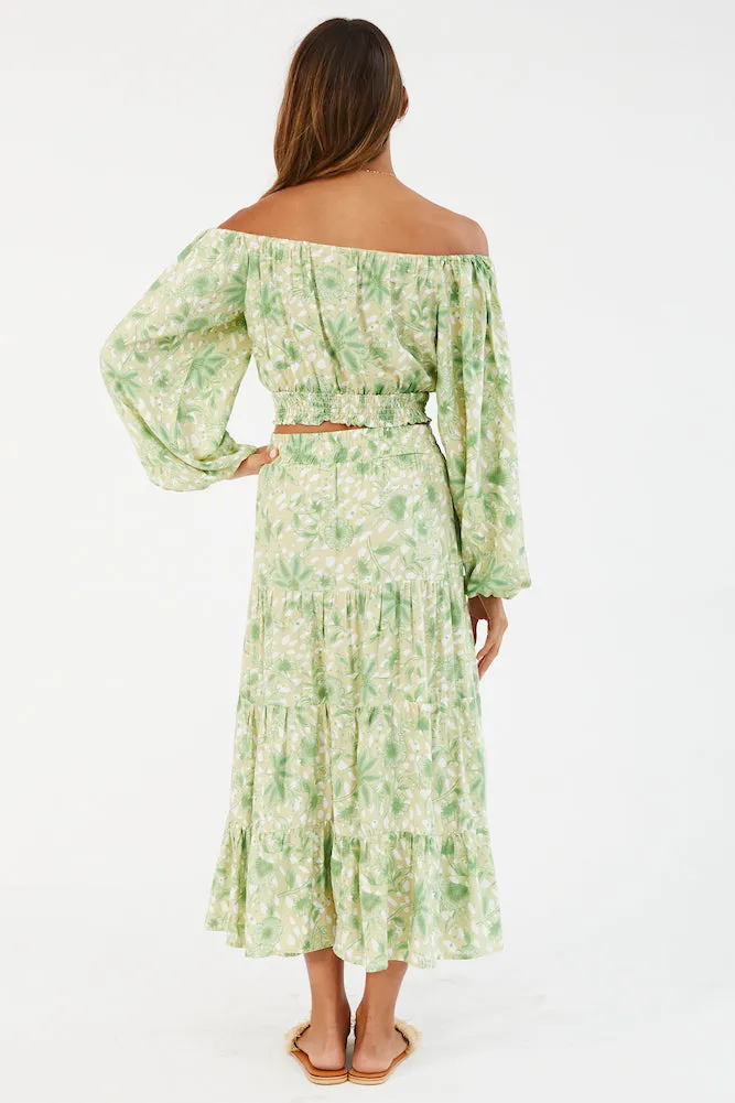 Right For Me Midi Skirt Green