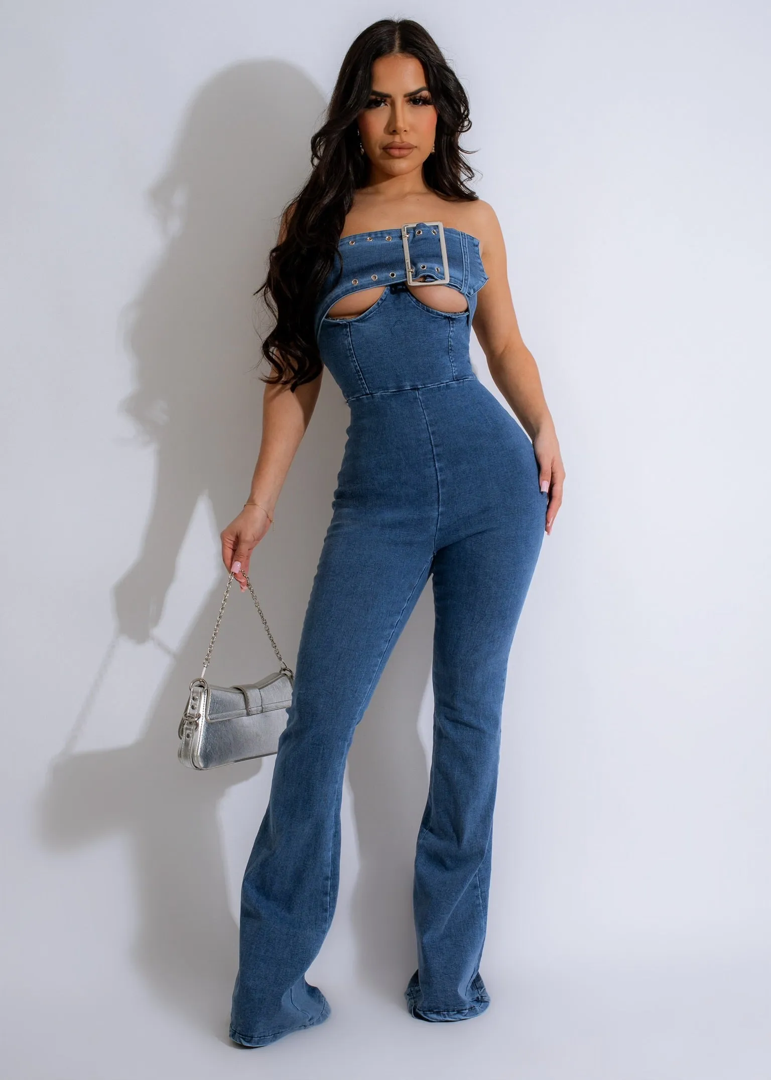 Soiree Stiletto Denim Jumpsuit