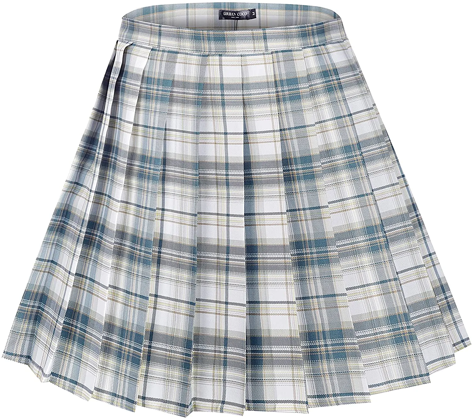 Urban CoCo Womens Uniforms Plaid Pleated Mini Skirt