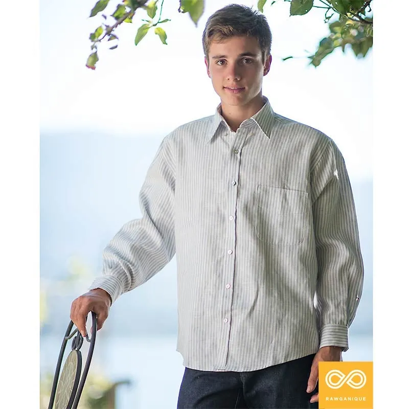 WATERFORD 100% Organic Linen Oxford Button-Down Dress Shirt (Discontinued - Final Sale)