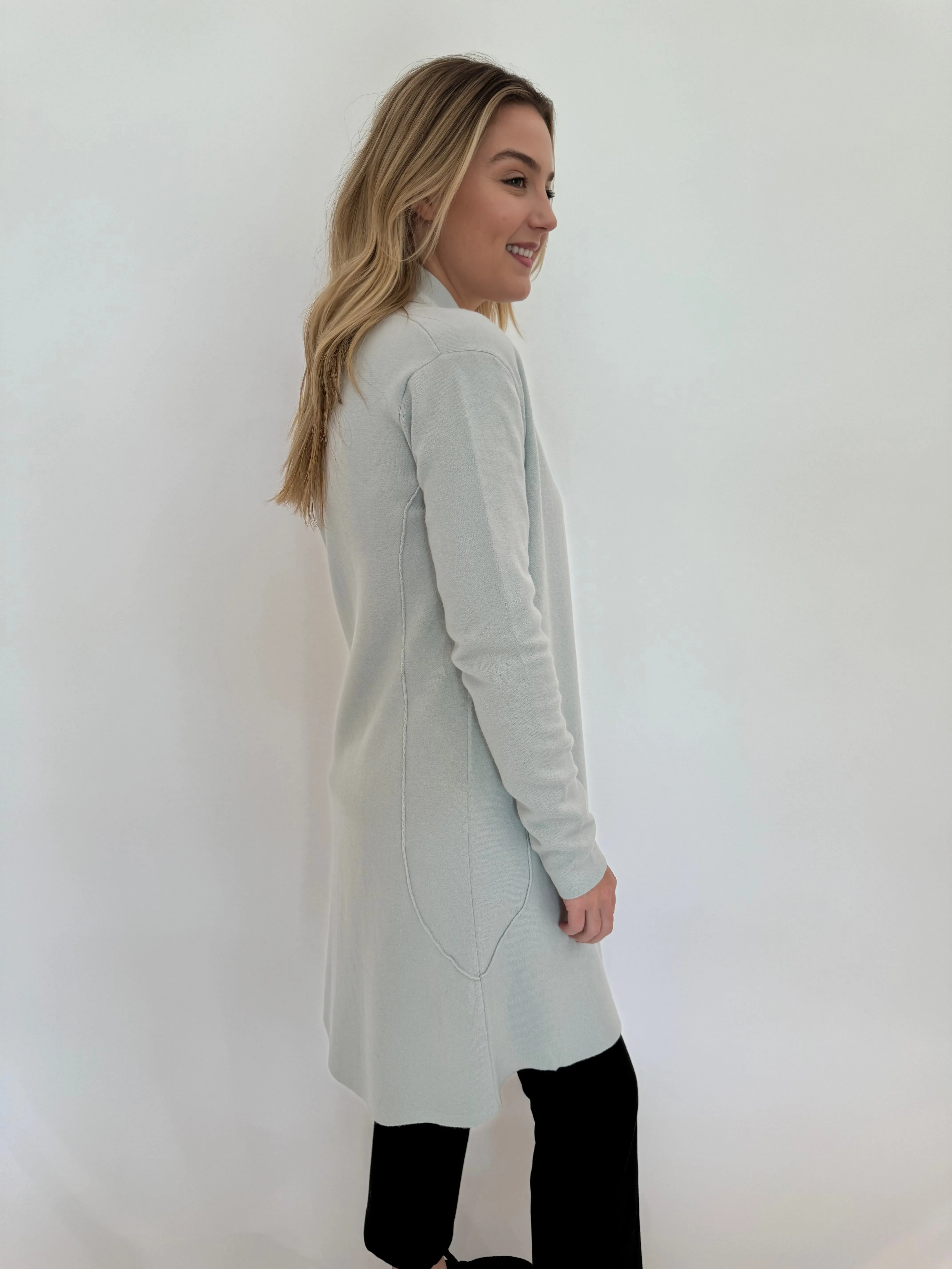 Willow Long Open Cardigan - Mist