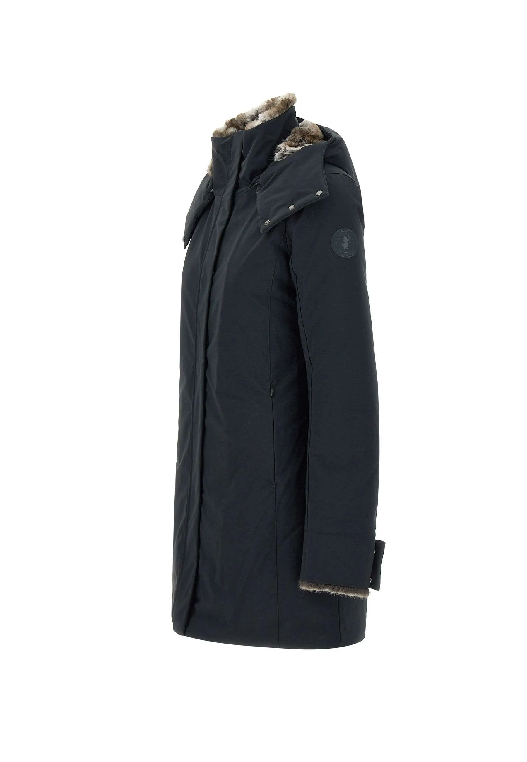 Women's Black Windproof Parka